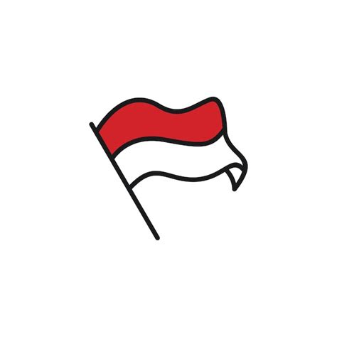 Premium Vector | A drawing of a flag with the flag of indonesia