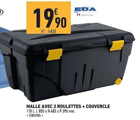 Offre Malle Avec 2 Roulettes Couvercle Eda Chez Brico Cash