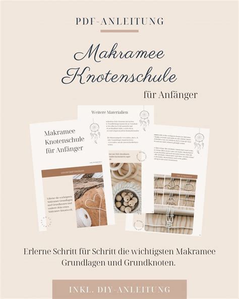 Makramee Knotenschule F R Anf Nger Pdf Guide Lady Handgemacht