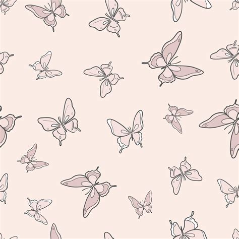 Pastel Nude Butterfly Vector Pattern Background Vector Art At