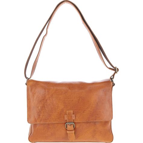 Ashwood Waxy Leather Messenger Bag Tan David