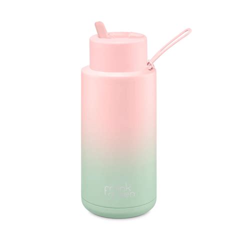 Frank Green 34oz Reusable Bottle Straw Lid Blushed Mint Gelato