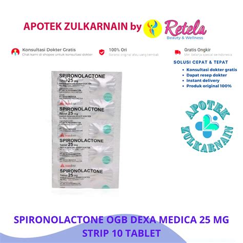 Jual SPIRONOLACTONE OGB DEXA MEDICA 25 MG STRIP 10 TABLET Shopee