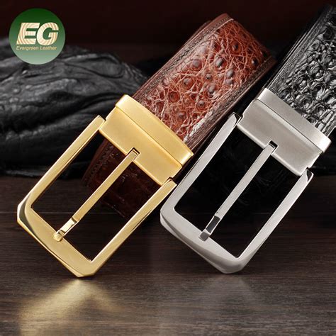 Rc Logo Custom Leather Alligator Belts Manufacturer For Men Luxury