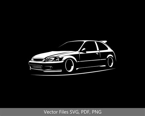 Civic EK9 Silhouette Vector Graphic Clipart For Cricut Png Pdf Svg Etsy