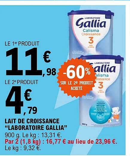 Promo Lait De Croissance Laboratoire Gallia Chez E Leclerc Express