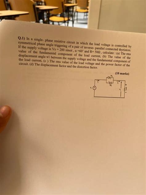 Solved Q1 In A Single Phase Resistive Circuit In Which