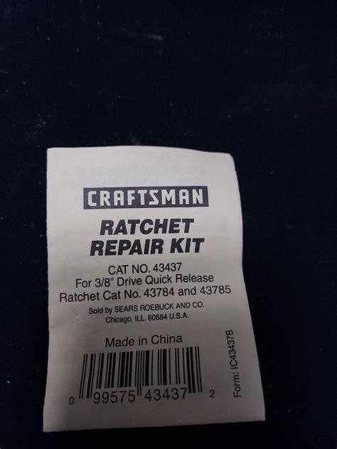 NEW Craftsman 3 8 Ratchet Repair Kit 43437 For QR Ratchet 43784 And