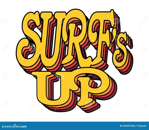 Surf’s Up 3D 1960s-70s Design Stock Illustration - Illustration of ...