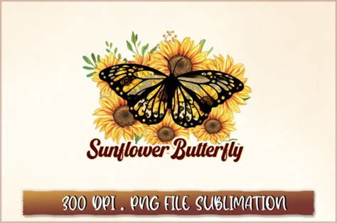 Sunflower Butterfly Sublimation Graphic By Extreme Designart · Creative