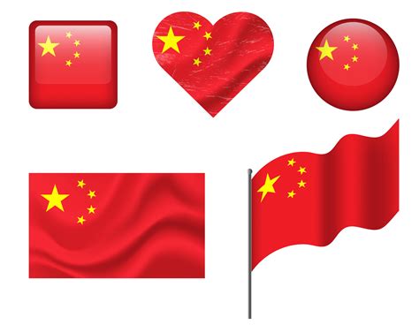 China bandera conjunto de iconos bandera de China símbolo. conjunto de ...