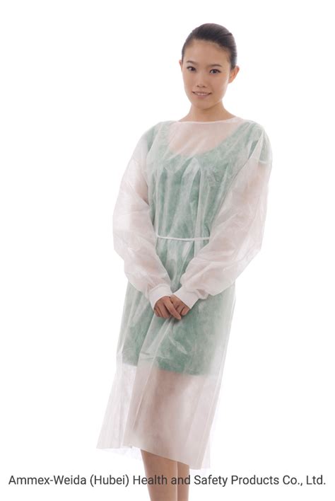 Medical Use Non Sterile Waterproof Disposable Pp Pe Isolation Gown For