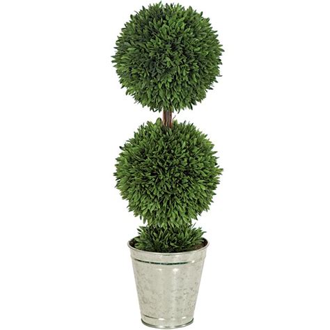 Artificial Topiary Trees, Outdoor Topiary, 24 inch Potted Podocarpus Ball Topiary