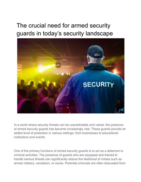 PPT The Crucial Need For Armed Security Guards In Todays Security