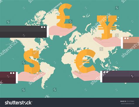 Currency Exchange Concept World Map Background Stock Vector (Royalty ...