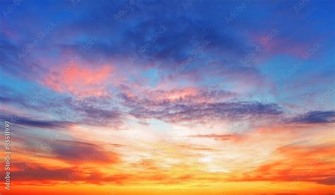 Texture Of Bright Evening Sky During Sunset Wall Mural Wallpaper