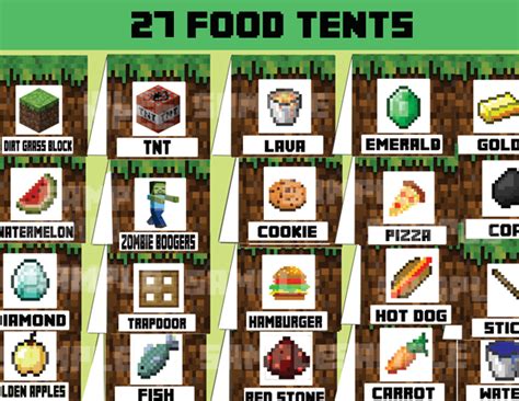 Minecraft Food Tents Free Printable Printable Templates Your Go To