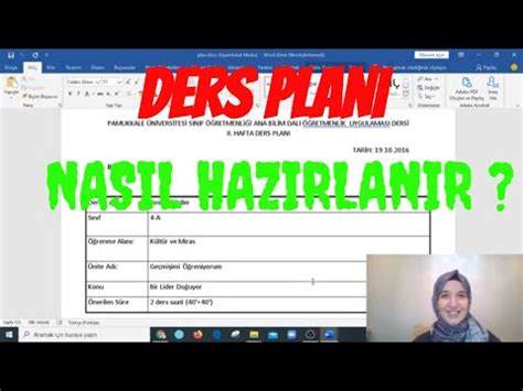 Ders Plani Nasil Hazirlanir