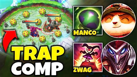 I PLAYED THE TRAP COMP IN 2V2V2V2 WITH THE RANK 1 TEEMO FT MANCO