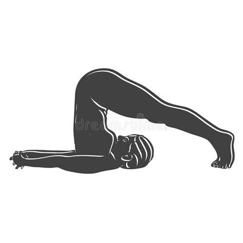 Icono Del Contorno De La Pose De Yoga De Halasana Arada Negra