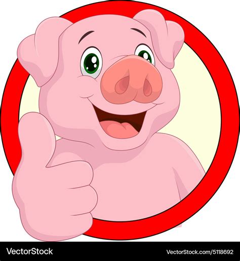 Pig Giving Thumb Up Royalty Free Vector Image Vectorstock