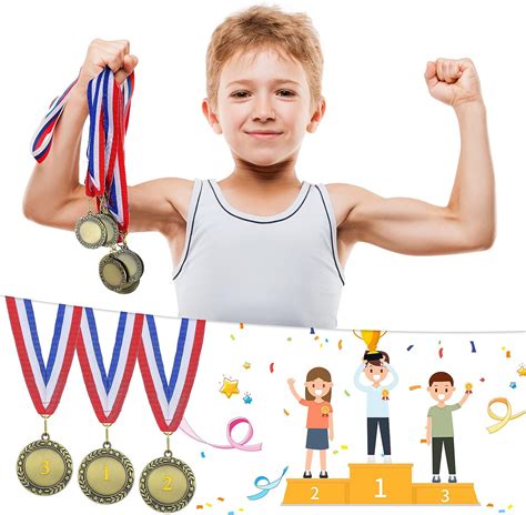 Pcs Blank Award Medals With Neck Ribbons Make Your Own Medals Kit