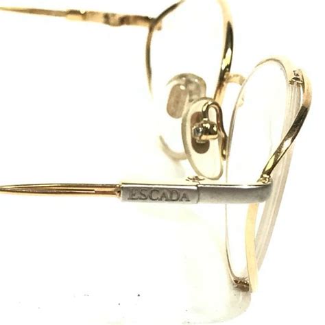 Escada Accessories Escada E022 E48 Eyeglasses Frames Gold Round Half Wire Rim 498135 Poshmark