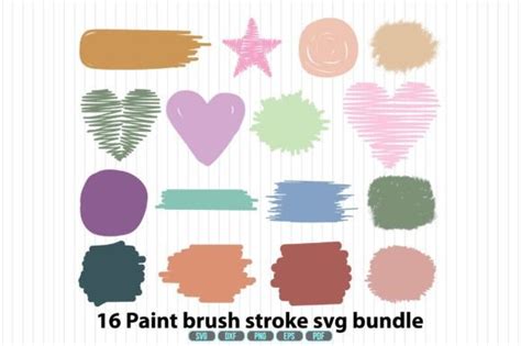 Paint Brush Stroke Svg Bundle Graphic By Teeking Creative Fabrica