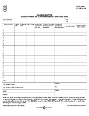 Fillable Online SBA Form 994F 3 04 Previous Editions Obsolete OMB No