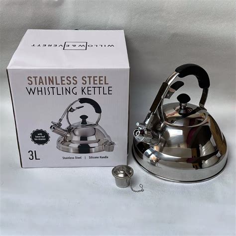 Willow Everett Stainless Steel Whistling Kettle L With Tea Strainer