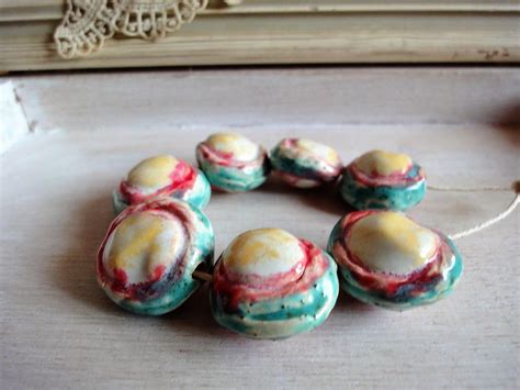 Handmade Ceramic Beads Artistic Beads Ooak Beads Art Etsy Handmade Ceramics Ceramic Beads