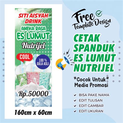 Banner Spanduk Es Lumut Nutrijel 160 X 60cm Bisa Di Edit Lazada Indonesia