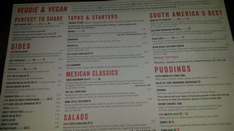 Menu at Las Iguanas - Torquay pub & bar, Torquay