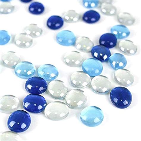 Futureplusx Flat Glass Marbles 1lb 100pcs Fill 03l Vol Premium Blue