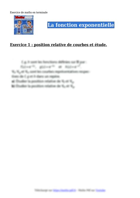 Solution La Fonction Exponentielle Exercice Terminale Studypool