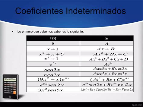 Coeficientes Indeterminados Ppt