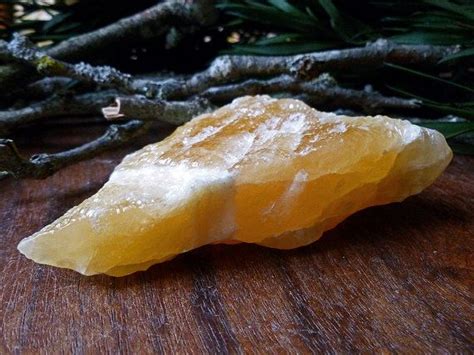 Orange Calcite Chunk From Mexico 384 Yellow Calcite Golden