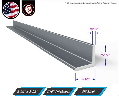 2 12 X 2 12 Metal Angle Bar 316 Gauge Mild Steel 36 Long