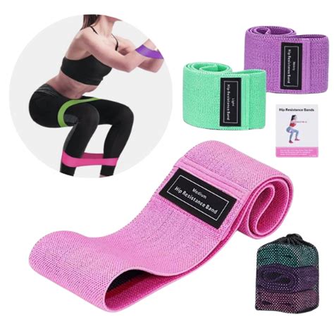 Kit 3 Faixas Elásticas 3 Intensidades Super Bands Fitness Hip Band