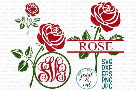 Rose Monogram Svg Rose Monogram Iron On Rose Svg Rose Iron On Rose