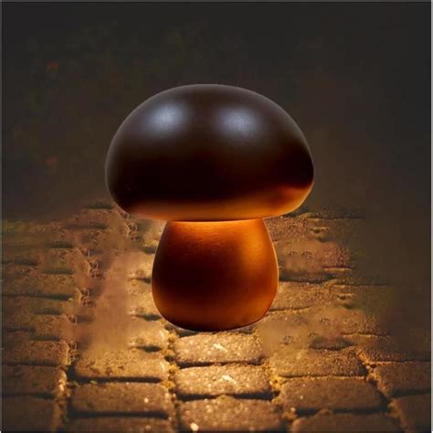 Lampe Champignon En Bois Portable Dimmable Avec Rechargeableavec Usb