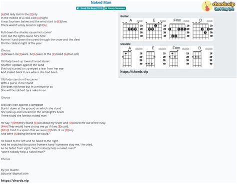 Chord Naked Man Tab Song Lyric Sheet Guitar Ukulele Chords Vip