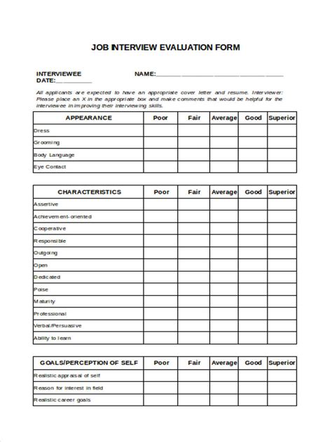 Free Interview Feedback Forms In Pdf