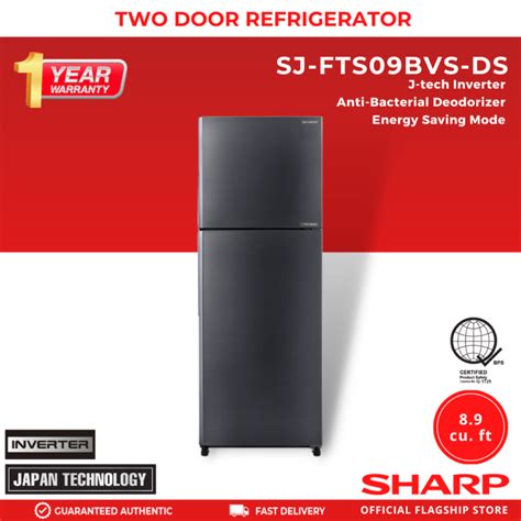 Sharp Sj Fts Bvs Ds Cu Ft Door No Frost Inverter Refrigerator