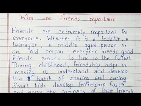 Write An Essay On Why Are Friends Important I Essay Writing English