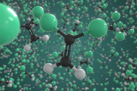 Polyvinylidene Chloride PVDC Polymer, Chemical Structure. Skeletal ...