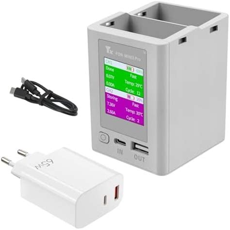 LYONGTECH LCD Akku Ladegerät mit 65W USB C Ladegerät für DJI Mini 3