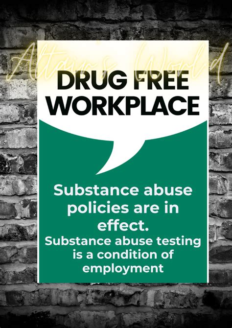 Signage For Business By Aw Drug Free Workplace Signage Sticker