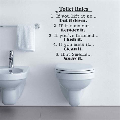 Sticker Toilet Rules Stickers Stickers Citations Ambiance Sticker