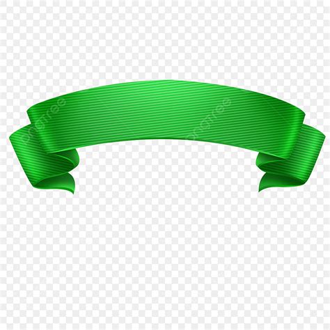 Green Ribbon Banner Clipart Transparent Background Green Striped